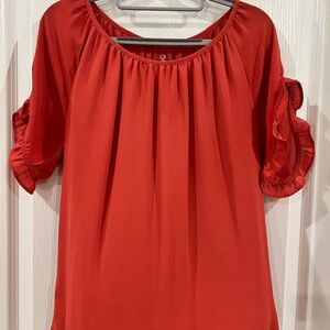 LOFT Scarlet Blouse with Ruffle Detail